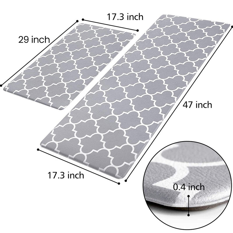Tapis de cuisine 2 PCS, Gris clair