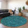 Premium Machine Washable Cerrito AMF564 Teal Rug