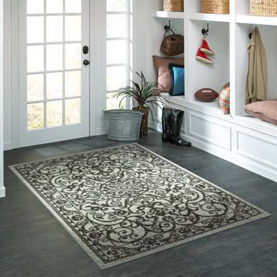 Dreyfuss Oriental Tufted Light Gray/Dark Gray Area Rug
