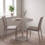 Table de salle à manger ronde à piédestal en pierre frittée avec base en acier inoxydable-525027693
