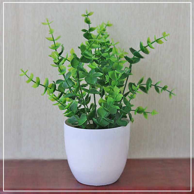 Plante à feuillage artificiel en pot, H 11,1 po x l 9,37 po x P 4,55 po