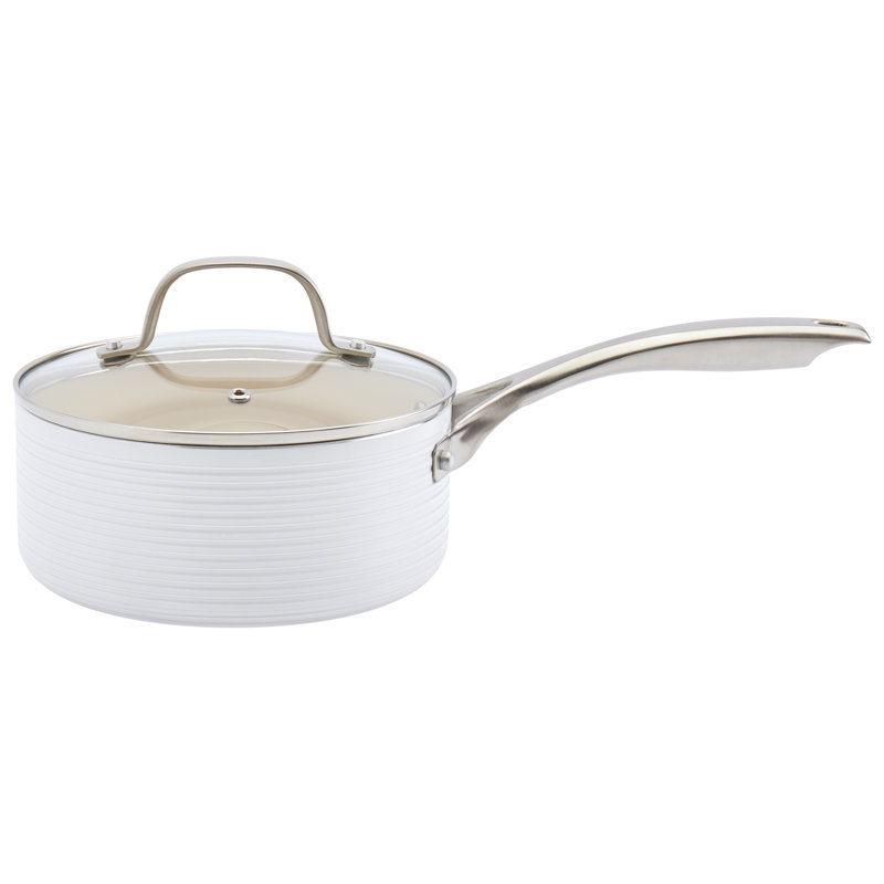 Monaco Cookware 10 - Piece Non-Stick Aluminum Cookware Set, White