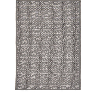 Tapis pour l'intérieur et l'extérieur à motif abstrait gris Snelling