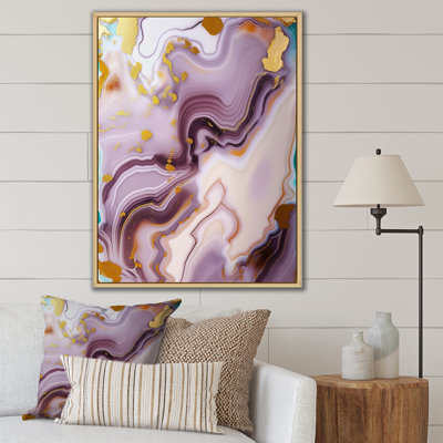 Abstractions dorées et mauves sur toile
