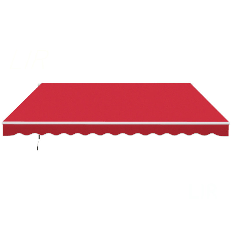 Auvent de terrasse rétractable avec auvent à manivelle 12 po x 10 pi Outsunny, Rouge