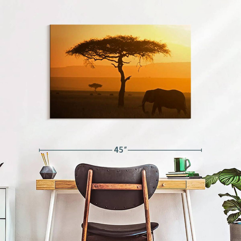 Lone Elephant, 26" H x 39" W