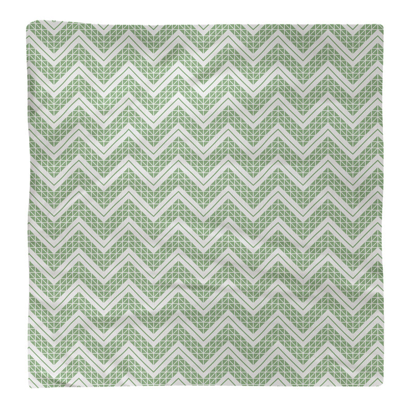 Serviette de coton à la main inversée classique Stephenie, H 0,1 po x l 22 po x P 22 po, Vert / blanc, Polyester sergé