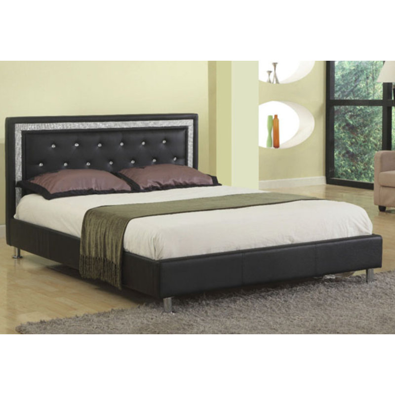 Lit plateforme tapissier Forshee, Reine, Blanc