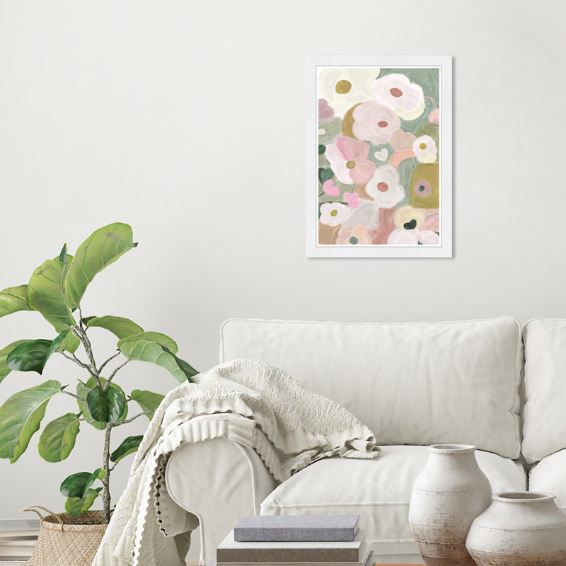 Soft Petals II White Framed Floral Canvas Print, 15" x 21"
