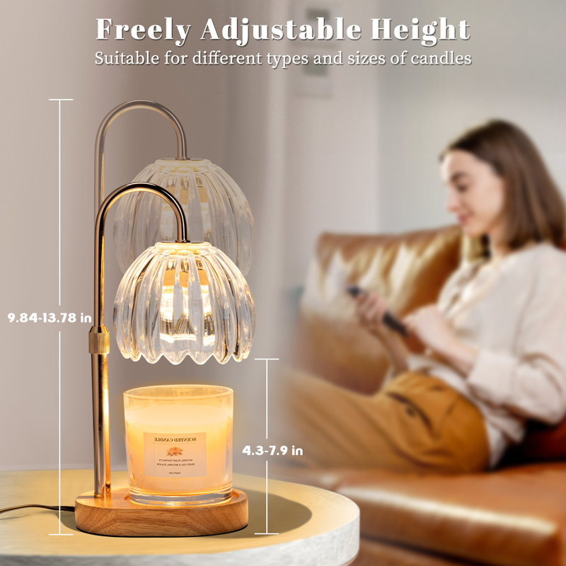 Lampe à bougie avec gradateur réglable en hauteur pour la maison, Transparent
