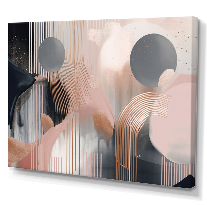 Whispers Of Marble II - Art abstrait marbré encadré, Toile tendue, H 24 po x l 32 po x P 1 po
