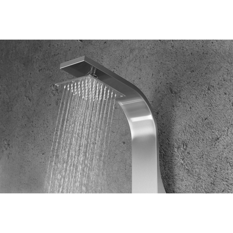 Sans 40'' Brushed Steel Shower Panel with Rain Shower Head