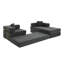 Canapé modulaire de 108 po avec méridienne en forme de L, canapé-lit désossé à assise profonde, canapés à compression en éponge sans assemblage, canapé-lit pliant moderne avec dossier amovible (gris)-1333691267