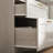 Elegant Glass Display Cabinet With Gold Handles And Storage Drawers