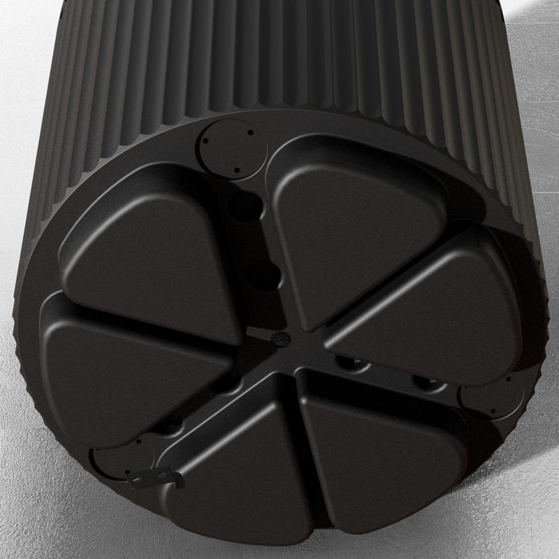 Base de parasol de table d'extérieur Acker, H 16,65 po x l 14,76 po x P 14,76 po, Noir
