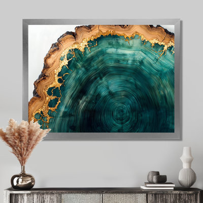 Gracin Emerald And Crystal River On Wooden Slide I - crystals Wall Art