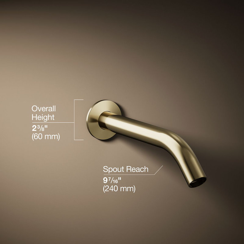 Components Wall-Mount Bath Spout, Gold