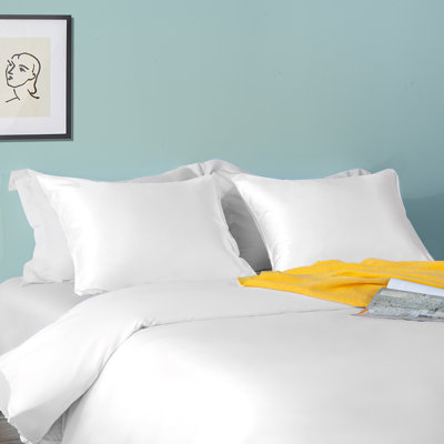 Taies d'oreiller, taies d'oreiller luxueuses en satin avec fermeture à enveloppe - NTBAY