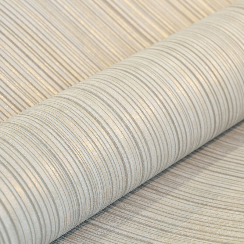 Universe Collection Jupiter Metallic Stripe Design Wallpaper Roll, Beige