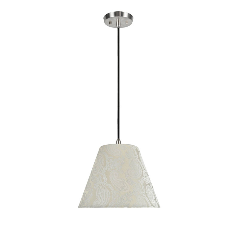 Luminaire suspendu conique à 1 lumière Melvin, H 11 po x l 14 po x P 7 po, Taupe