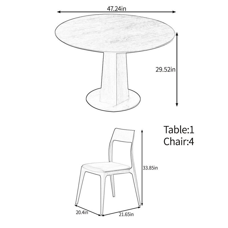 Stable and beautiful solid wood table set