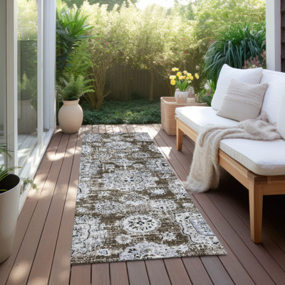 Tapis intérieur / extérieur floral Ivany 