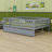 Wood Daybed With Trundle And Fence Guardrails-1255927858