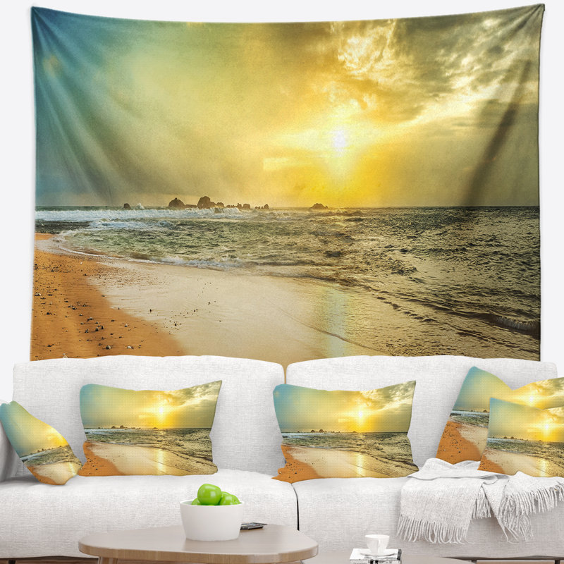 Tapisserie panorama au coucher de soleil, H 32 po x l 39 po