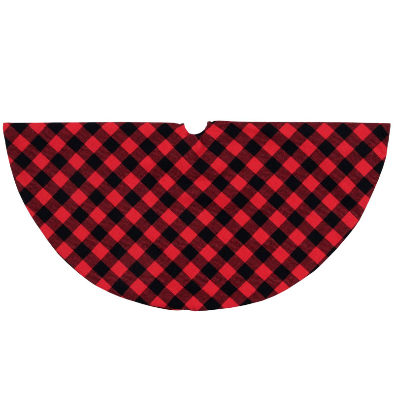 Mini jupe d'arbre de Noël à motif écossais 20 po Buffalo, Rouge / noir