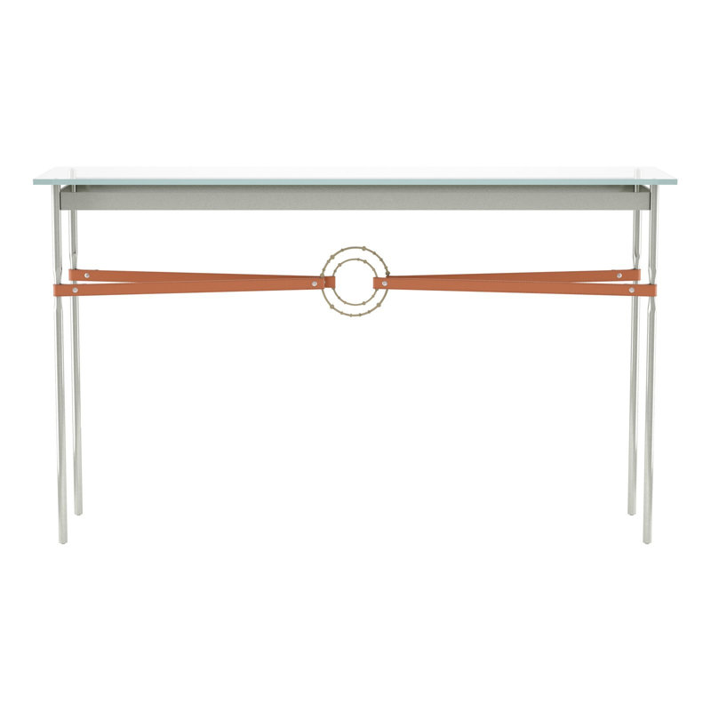 Console Equus, Argenté, Cuir noir, Or doux