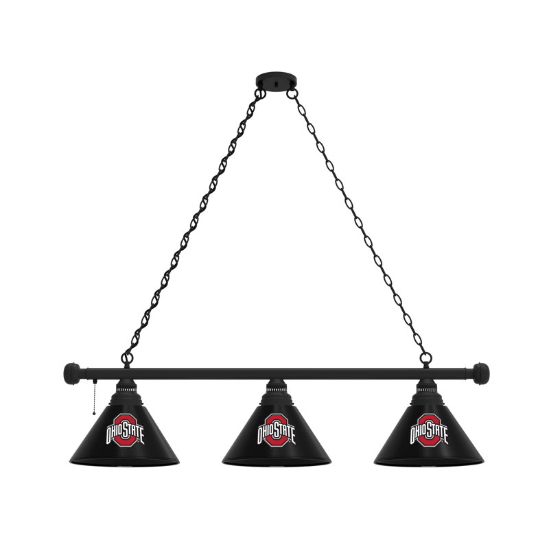 3 - Light Pool Table Lights Pendant, Black, Ohio State Buckeyes
