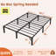 Base de lit plateforme en métal - Taille grand - 16 po de hauteur - Support en lattes d'acier - Aucun sommier tapissier ni vis nécessaires - Capacité de 800 lb - Sans bruit - Assemblage gratuit - Rangement sous le lit --702634977
