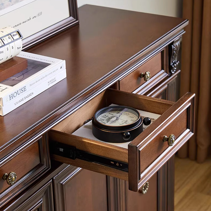 Nut-brown Solid Wood Shoe Storage Bench