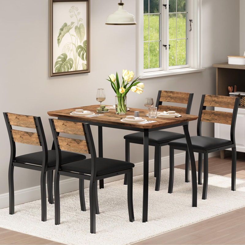 Ensemble de table de salle à manger pour 4 personnes Retro Modern