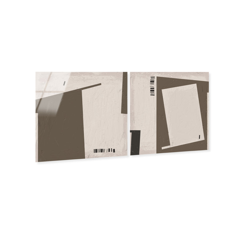 Structural Set High-Gloss Frameless Acrylic Glass Wall Art Abstract Print by Oliver Gal, Ready to Hang, 12 x 12, 12"H x 12"W