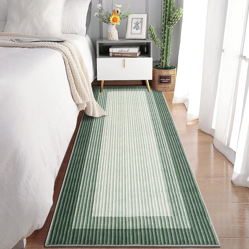 Tapis modernes à rayures et à rayures (non tissés) pour le salon, la chambre à coucher, le tapis de blanchisserie à faible épaisseur et le tapis neutre pour le bureau