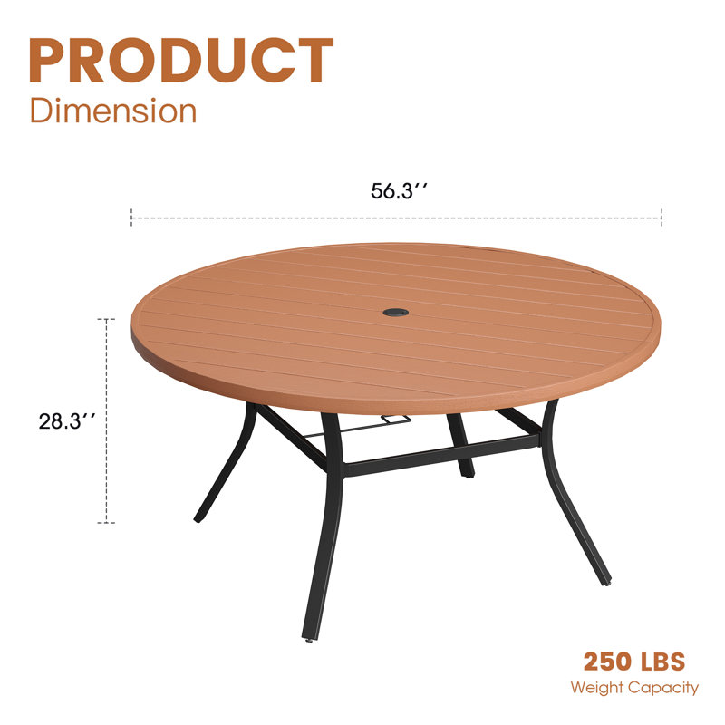 patio dining table, Brown