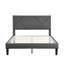 Lit tapissier gris grand format - Assemblage facile sur lattes de bois, aucun sommier requis, tous les types de matelas assortis, capacité de poids de 500 lb, tissu de plateforme en lin, base requise,