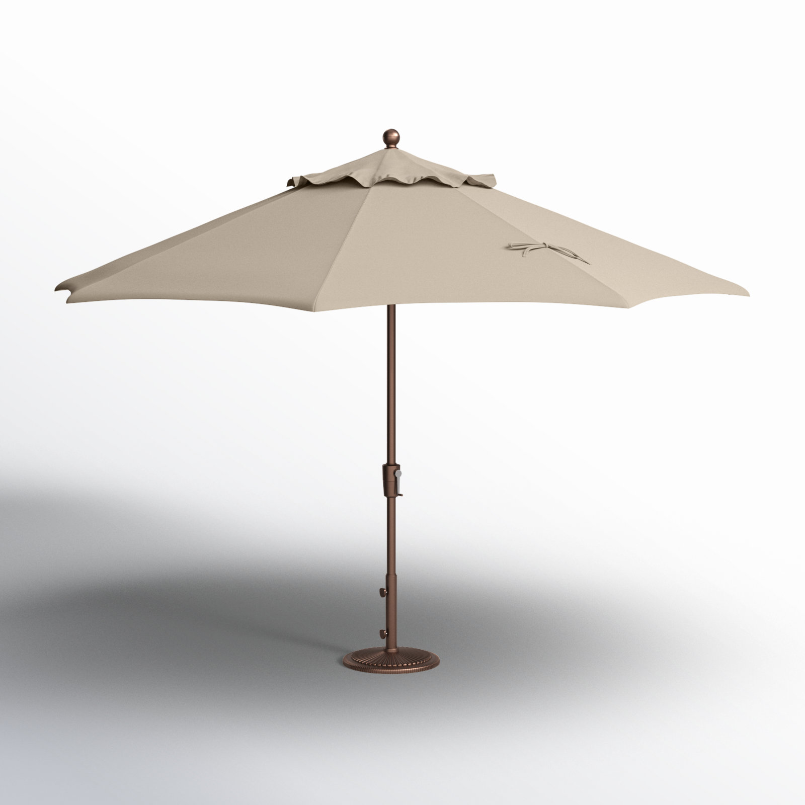 Launceston 132'' Outdoor Umbrella, Antique Beige Sunbrella® Canvas, Bronze