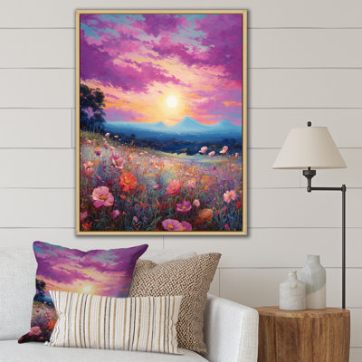 " Breathtaking Sunset In Blossoming Flower Meadows "