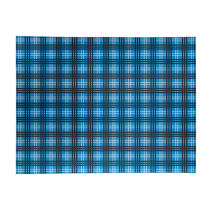Tapis à carreaux bleu, Rectangle 9 pi x 12 pi