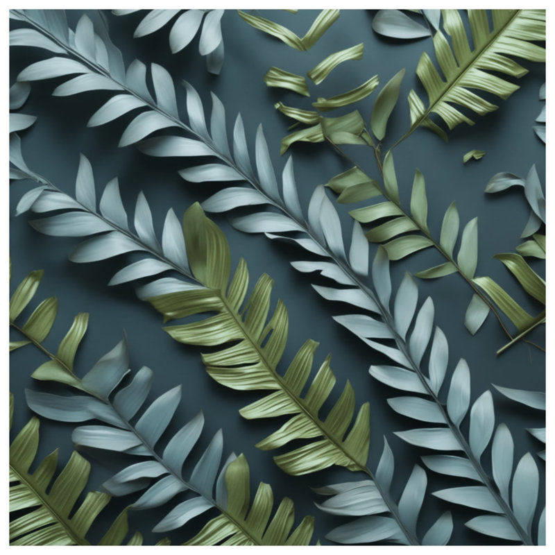 Couvertures de feuilles de palmier tropicales, L 60 po x H 80 po, Dark Gray Medium Green