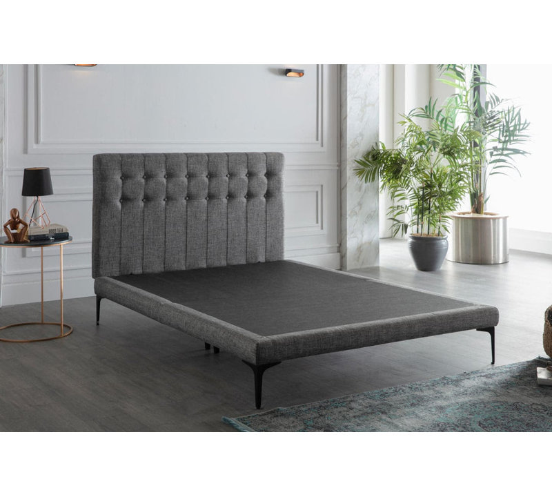 Lit en métal Eastridge, Lit simple, Gris foncé