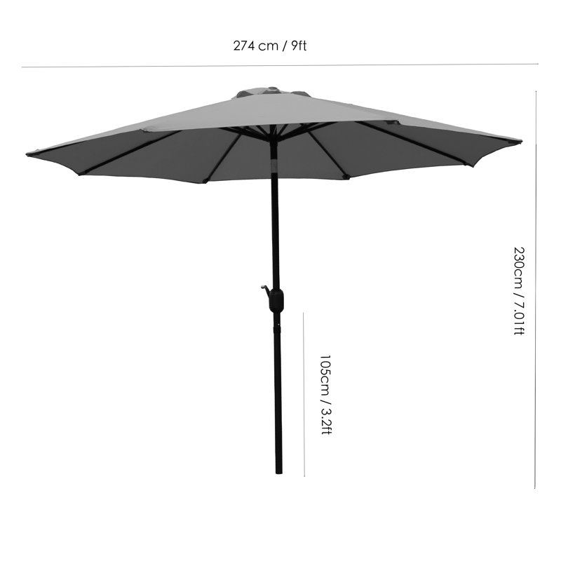 Parasol de marché de couleur orange 9 pi Arlmont & Co.