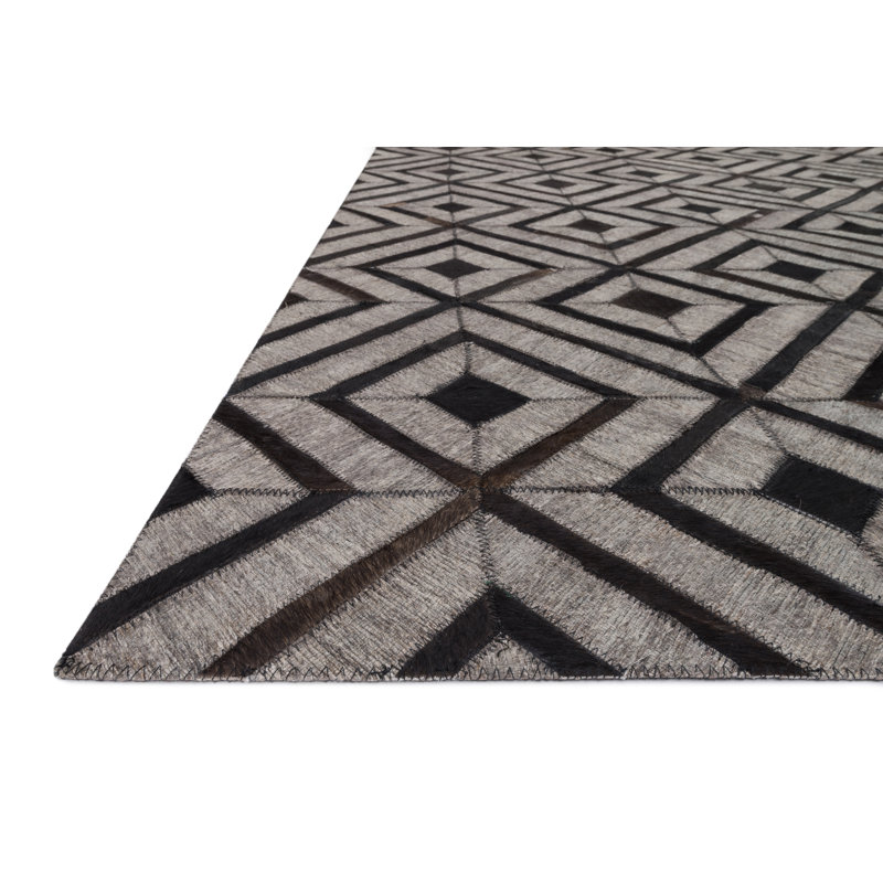 Winnett Cowhide Geometric Indoor Rug, Rectangle 7'9" x 9'9"