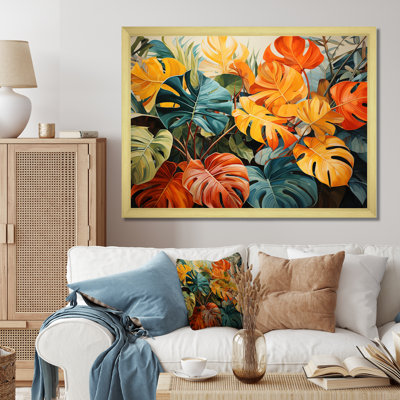 Orange, vert, plantes tropicales III