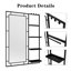 Miroir de salle de bain 30 po x 44 po avec tablette de rangement - miroir de salle de bain cadre noir, verre de chambre à coucher, rouille, grand