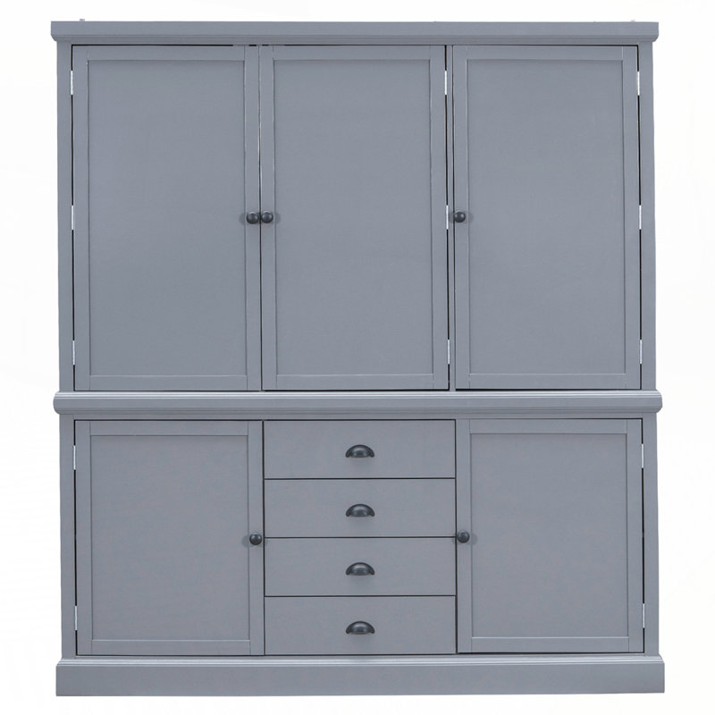 Garde-manger autoportant avec tablettes réglables, Gris