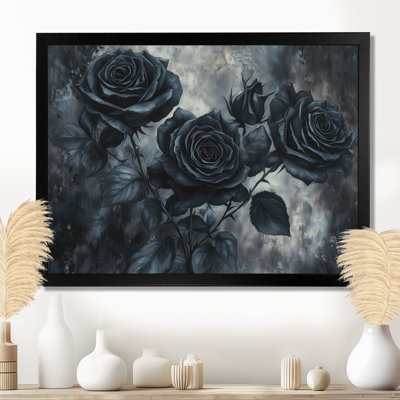 Midnight Roses Elegance I - Art mural floral grand