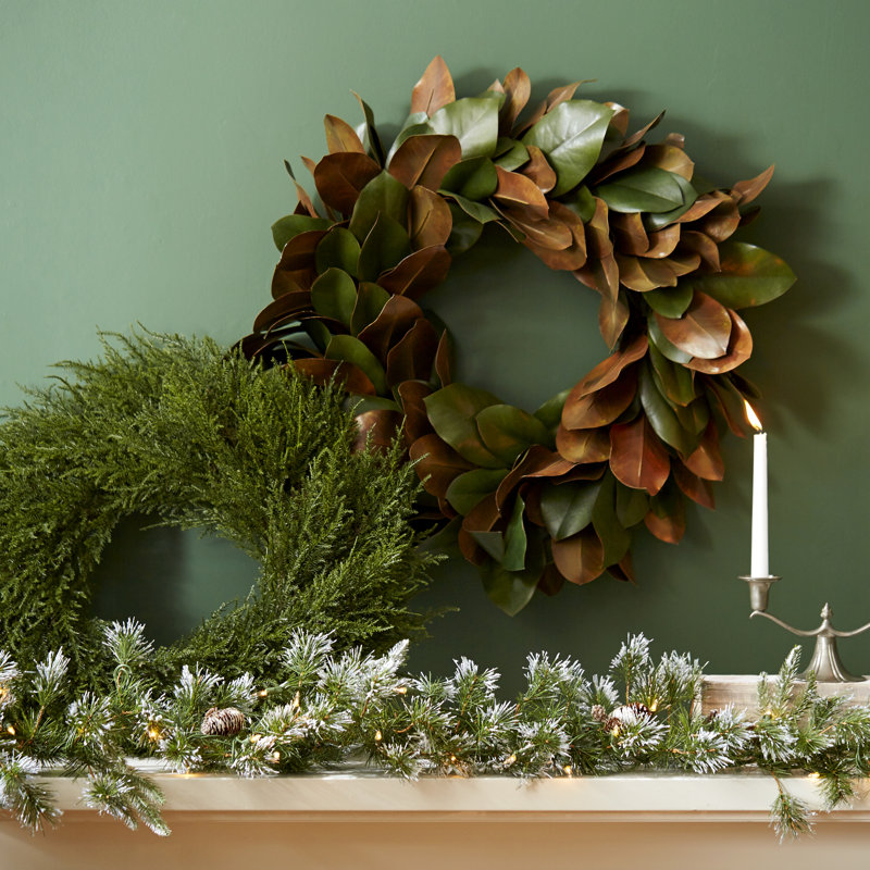 Nearly Natural 24" Green Cedar Christmas Wreath